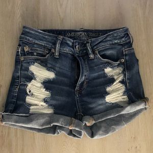 denim ripped shorts